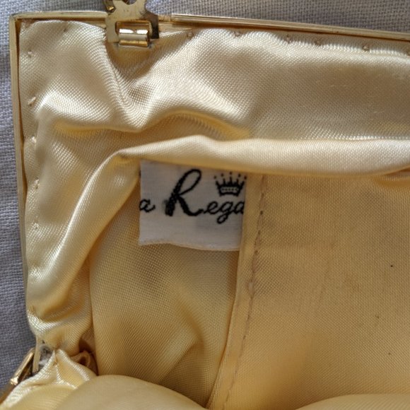 La Regale Vintage 1960s Gold Silver Beaded Clutch Purse - Picture 9 of 16